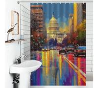 RRTYVFD Rideau de Douche Rainbow Reflections on Capitol Avenue, en Polyester Anti-moisissure, pour Enfants, Femmes et Hommes, 119 x 180 cm (46,85 x 70,87 Pouces).