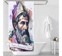 RRTYVFD Rideau de Douche Saint Augustin d'Hippone, Anti-moisissure, 100% Polyester, pour Salle de Bain, 90 x 180 cm
