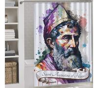 RRTYVFD Rideau de Douche Saint Augustin d'Hippone, Anti-moisissure, avec Crochets, en Polyester imperméable et déperlant, pour Baignoire et Cabine de Douche, 163 x 180 cm.