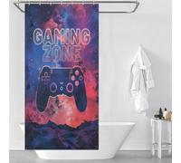 RRTYVFD Rideaux de Douche en Polyester Anti-moisissure, Motif Console de Jeu Galaxy, Style Art Moderne, pour Caravane, 90 x 180 cm (35,43 x 70,87 Pouces).