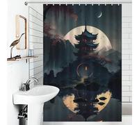 RRTYVFD Rideaux de Douche Magic Palace Anti-moisissures avec Crochets, en Tissu imperméable, décoratifs pour la Salle de Bain, 119 x 180 cm (46,85 x 70,87 Pouces)
