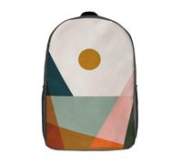 RRTYVFD Sac à dos abstrait et géométrique 5 pour enfants, sac d'école, sac à dos pour garçons et filles avec impression 3D, Paysage harmonieux 2, 17"