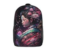 RRTYVFD Sac à dos enfant 3D Geisha japonaise, imperméable, style écolier, mignon et tendance, 43 cm (17 pouces), idéal pour les filles et les garçons.