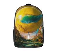 RRTYVFD Sac à dos enfant « Fusée vers une planète », grand format, idéal pour les écoliers, les garçons, les filles et les adolescents (17 pouces).