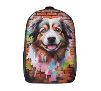 RRTYVFD Sac à dos enfant imprimé dauphin cosmique 3D algorithmique, 17 pouces, pour écoliers.