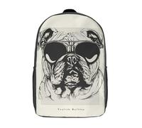 RRTYVFD Sac à dos enfant imprimé en 3D avec un dessin de bouledogue anglais, idéal pour l'école, les voyages et les loisirs. Grande capacité, 43 cm (17 pouces). Convient aux garçons et aux filles.