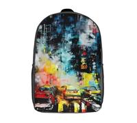 RRTYVFD Sac à dos scolaire grunge Hong Kong imprimé en 3D pour enfants, 43 cm (17 pouces), idéal pour les voyages et les sorties. Style décontracté et tendance.