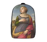 RRTYVFD Sac à dos scolaire imprimé en 3D pour enfants, modèle Sainte-Catherine d'Alexandrie, grande capacité, idéal pour les voyages, pour enfants, étudiants et adultes (17 pouces).