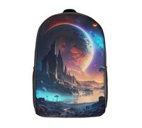 RRTYVFD Sac à dos scolaire pour enfants Beyond The Universe - Sac à dos tendance unisexe pour les voyages - Sac à dos 3D cool de 17 pouces