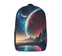 RRTYVFD Sac à dos scolaire pour enfants imprimé en 3D « L'Aube d'une Nouvelle Planète », grande capacité, idéal pour les voyages et les livres, 43 cm (17 pouces).