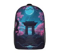 RRTYVFD Sac à dos scolaire pour enfants imprimé en 3D, motif porte japonaise, idéal pour les voyages et les loisirs. 17 pouces.