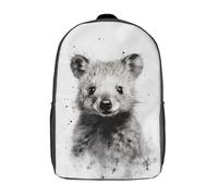 RRTYVFD Sac à dos scolaire pour enfants imprimé en 3D Quokka Ink Art, style décontracté et tendance, grande capacité, idéal pour les voyages et les livres (17 pouces).