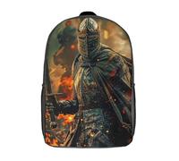 RRTYVFD Sac à dos scolaire pour enfants, motif chevalier médiéval en armure de combat, imprimé en 3D, idéal pour les voyages et les lectures, pour les garçons scolarisés en primaire (43 cm).