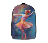 RRTYVFD Sac à dos scolaire style fauviste imprimé en 3D, motif danseuse de ballet, grande capacité, 43 cm (17 pouces), idéal pour les enfants et les voyages.
