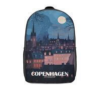 RRTYVFD Sacs à dos pour enfants avec deux tortues sur une plage - Sac à dos d'école pour enfants, sac à dos de voyage, sac à dos imprimé 3D pour enfants, garçons et filles, Copenhague, Danemark la