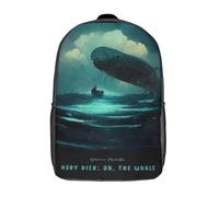 RRTYVFD Sacs à dos pour enfants, Whales of Wonder Sac à dos pour enfants Sac d'école Sac à dos imprimé 3D Sacs à dos de voyage Sac à dos tendance pour enfants Sacs d'école imperméables, Moby Dick, 17"