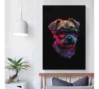 RRTYVFD Toile décorative Border Terrier pour murs de maison pour décoration de salle de bain rustique 40 x 60 cm