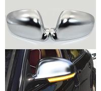 RRUFD Coque De Rétroviseur pour Volkswagen Golf 5 GTI Jetta MK5 Passat B5.5 B6 EOS, Matériau ABS Résistant Auto Couvercle De Protection De Rétroviseur Garniture,E Left-Silver