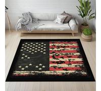 RRUxiia Carpet Petit Antidérapant Lavable en Machine Étoiles Pentagrammes Rétro Paillasson 60x90 cm Poil Ras Barre Patchwork Géométrique Tapis Rectangle Pour Salle de Lavage, Chambre à Coucher, Entree