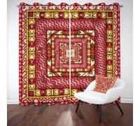 RRUxiia Géométrie Filet Traditionnel Rideau Occultant Thermiques 117x137cm Onde Stéréo 3D Draperies Opaque Doux Lot de 2 Pièces Rideaux Enfant Phonique à Oeillets pour Chambre à Coucher