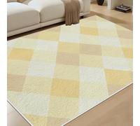 RRUxiia Motif Carreaux Tapis Salon 50x80cm Géométrique Tapis Antidérapant Lavable en Machine Losange Carpet pour Couloir Entrée Chambre et Zones à Fort Trafic