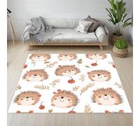 RRUxiia Petit Tapis 60x90cm Hérisson Mignon Cerisier Tapis Entree Plante Animal Fruit Enfant Rug D'extérieur Lavable Et Antidérapant, pour Portes Intérieures Et Extérieures De Salle De Bain