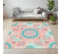 RRUxiia Tapis Antidérapant Fleurs Mandalas Colorées Tapis Salon 100x160cm Imprimé Fantaisie Rug De Chevet Lavable, Antidérapant, Doux, pour Chambre d'enfant, Salle à Manger, Salon