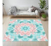 RRUxiia Tapis Antidérapant Fleurs Mandalas Colorées Tapis Salon 100x160cm Imprimé Fantaisie Rug De Chevet Lavable, Antidérapant, Doux, pour Chambre d'enfant, Salle à Manger, Salon