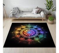 RRUxiia Tapis Antidérapant Fleurs Mandalas Colorées Tapis Salon 100x160cm Nationalité Bohème Fantaisiste Rug Lavable, Antidérapant, Doux, pour Chambre d'enfant, Salle à Manger, Salon