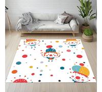 RRUxiia Tapis Antidérapant Pois Clown Dessin Animé Tapis Salon 200x290cm Troupe Acrobatique Rug Lavable, Antidérapant, Doux, pour Chambre d'enfant, Salle à Manger, Salon