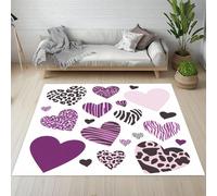 RRUxiia Tapis Doux Antidérapant Amour Léopard Dessin Animé Carpet Chambre Adulte 240x340cm Imprimé Animalier Guépard Tapis Poil Ras Lavable en Machine pour Salon, Bureau, Cuisine, Salle de Jeux