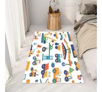 RRUxiia Tapis Entree 50x80cm Camion Terrassement Dessin Animé Petit Tapis Jolie Construction Grue Rug D'extérieur Lavable Et Antidérapant, pour Portes Intérieures Et Extérieures De Salle De Bain