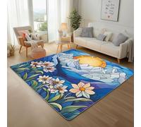 RRUxiia Tapis Entree 50x80cm Composition Florale Colorée Petit Tapis Abstrait Soleil Neige Montagne Rug D'extérieur Lavable Et Antidérapant, pour Portes Intérieures Et Extérieures De Salle De Bain