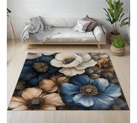 RRUxiia Tapis Entree 50x80cm Fleurs Pivoine Petit Tapis Motif Floral Végétal Aquarelle Rug D'extérieur Lavable Et Antidérapant, pour Portes Intérieures Et Extérieures De Salle De Bain