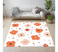 RRUxiia Tapis Entree Lavable 80x150cm Fleurs Dessin Animé Carpet Doux pour Chambre Joli Motif Floral Pois Paillasson Interieur Rectangle Antidérapant pour Salon, Cuisine, Descente de Lit