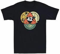 RRWDXSF 42 The Answer to Life The Universe and Everything Vintage Men's Cotton T-Shirt Black Manches Courtes(XX-Large)