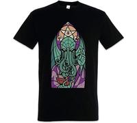 RRWDXSF Church of Cthulhu T Shirt Miskatonic Lovecraft Arkham Dunwich Cathedral Church Black Manches Courtes(X-Large)