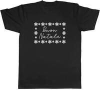 RRWDXSF Merry Christmas in Italian Mens Unisex T Shirt 100% Cotton Manches Courtes(3X-Large)
