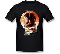 RRWDXSF Seagleo Men's Science Fiction Film The Martian'S Role Matt Damon Mark Watney T Shirts Black Manches Courtes(XX-Large)