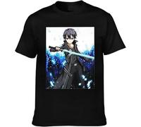 RRWDXSF Sword Art Online Men's Cool Round Neck Cotton Short Sleeve T-Shirt Manches Courtes(Small)