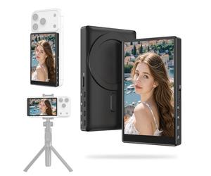 RRWKJ Vlog Écran Selfie, Mini moniteur sans fil pour iPhone/Android Caméra arrière avec support magnétique pour téléphone, caméra arrière de téléphone pour Selfie Vlog Live Streaming sur TikTok