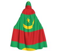 rrxnbcgg Cape à capuche en polyester entièrement imprimée avec drapeau de la Mauritanie, confortable et durable, adaptée pour Halloween et d'autres fêtes à thème et scènes de scène