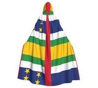 rrxnbcgg Cape à capuche en polyester entièrement imprimée avec drapeau de l'Afrique centrale, confortable et durable, adaptée pour Halloween et d'autres fêtes à thème et scènes de scène