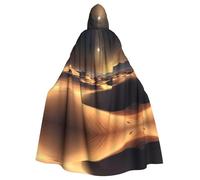 rrxnbcgg Cape à capuche en polyester entièrement imprimée du désert du Sahara, confortable et durable, adaptée pour Halloween et d'autres fêtes à thème et scènes de scène