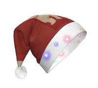 rrxnbcgg Chapeau de Noël à DEL clignotant avec fausse fourrure douce et pompon, couvre-chef festif pour fêtes de Noël et déjeuners dans un pub