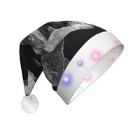 rrxnbcgg Chapeau de Noël à LED clignotante avec fausse fourrure douce et pompon, bandeau festif pour fêtes de Noël et déjeuners au pub