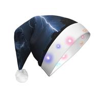 rrxnbcgg Chapeau de Noël à LED clignotante avec fausse fourrure douce et pompon, couvre-chef festif pour fêtes de Noël et déjeuners dans un pub