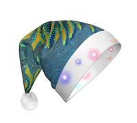 rrxnbcgg Chapeau de Noël clignotant à LED avec fausse fourrure douce et pompon, couvre-chef festif pour fêtes de Noël et déjeuners au pub