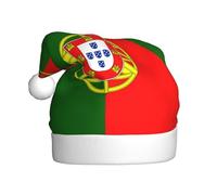 rrxnbcgg Chapeau de Noël en peluche imprimé drapeau portugais pour adulte, vacances spéciales de Noël avec atmosphère festive.