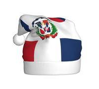 rrxnbcgg Chapeau de Noël en peluche imprimé République dominicaine pour adulte, vacances spéciales de Noël avec atmosphère festive.